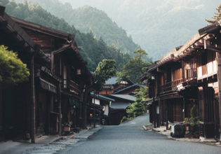 Japanese village with Ryokan houses