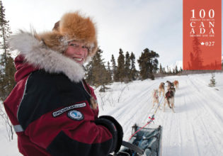 Experience the thrill of a dog sled ride across Yukon’s frozen lakes