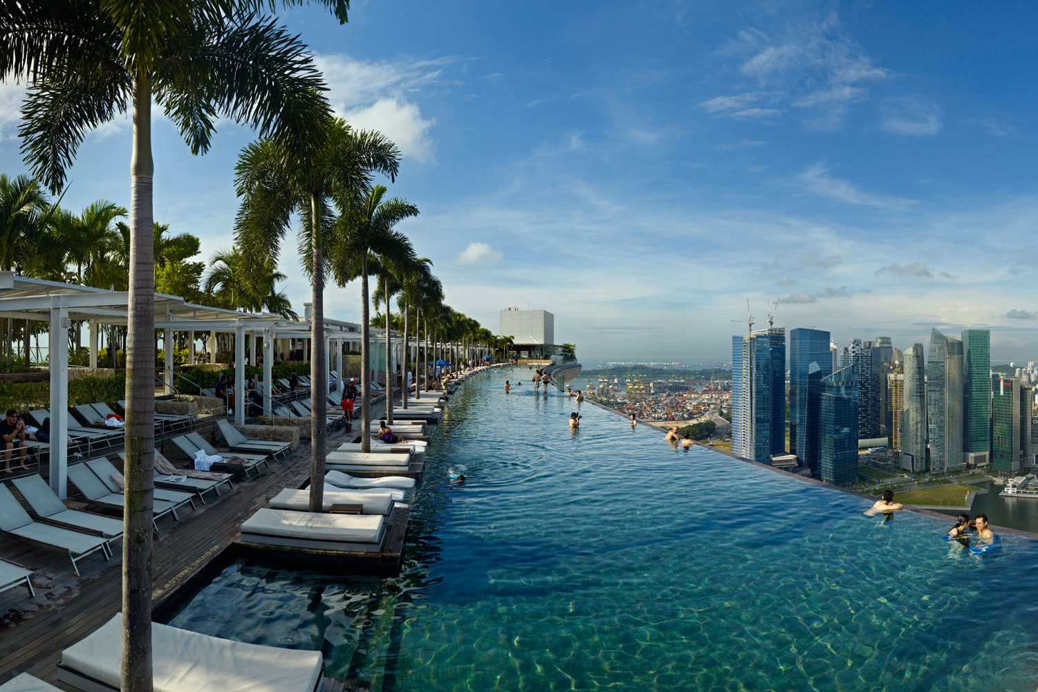 The rooftop pool at Marina Bay Sands, Singapore.