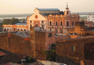 Asuncion in Paraguay at dusk.