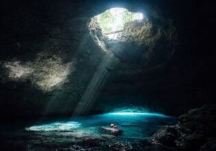 the Blue Cave on Tanna Island in Vanuatu