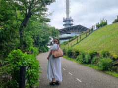 Travel writer Emily Murphy at Nihondaira Yume Terrace in Shimizu, Shizuoka, Japan