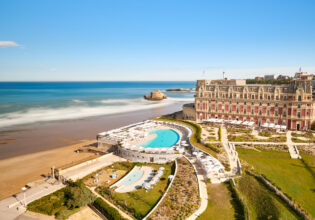 an aerial view of Hôtel du Palais, Biarritz, France