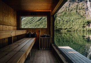 the Hotel Union Øye on the edge of a fjord