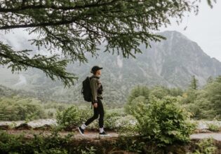 Solo female on a hike in the Chubu-Sangaku National Park, Japan