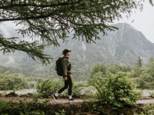 Solo female on a hike in the Chubu-Sangaku National Park, Japan