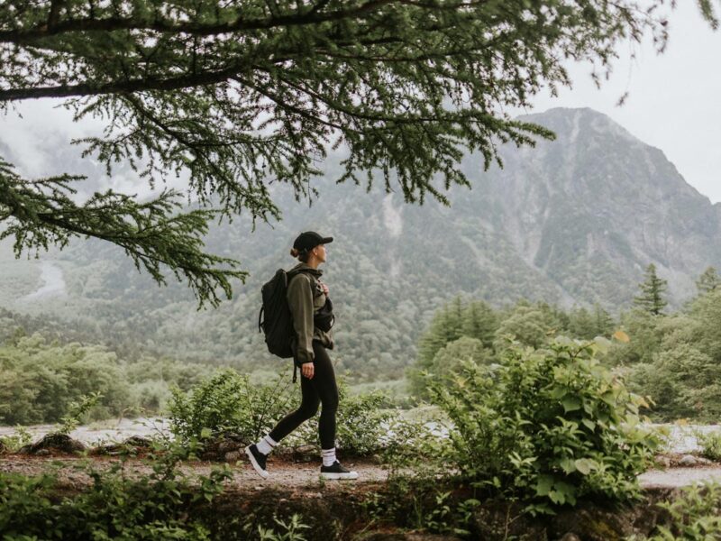 Solo female on a hike in the Chubu-Sangaku National Park, Japan