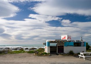Nin's Bin by the ocean in New Zealand