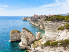 dramatic cliffs by the sea at Bonifacio Old Town