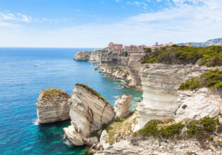 dramatic cliffs by the sea at Bonifacio Old Town