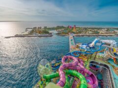 the Icon of the Seas arriving at Coco Cay in the Bahamas