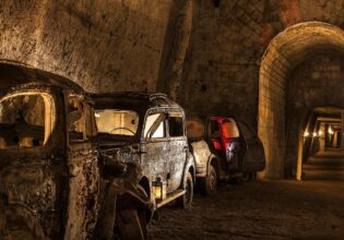 vintage cars preserved at Galleria Borbonica