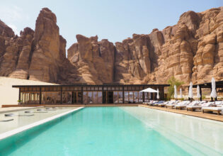 the swimming pool in Habitas AlUla, Saudi Arabia