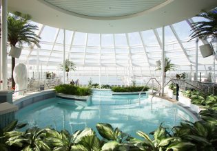 an indoor pool onboard Royal Caribbean Quantum of the Seas