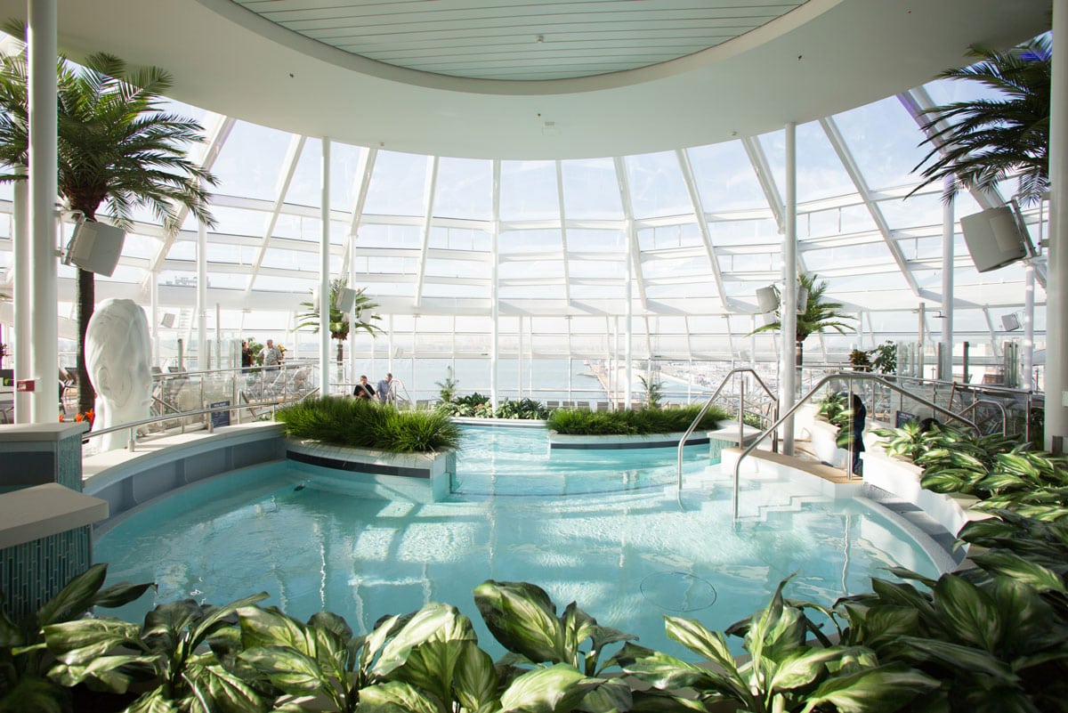 an indoor pool onboard Royal Caribbean Quantum of the Seas