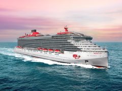 Exterior of the ship Virgin Voyages’ Resilient Lady