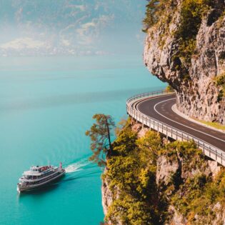 Cruise ship on Lake Thun in Switzerland