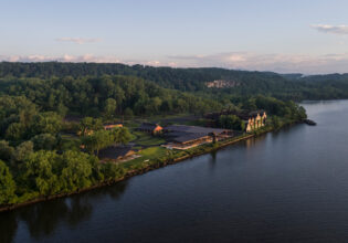 Aerial view of Hutton Brickyards retreat accommodation