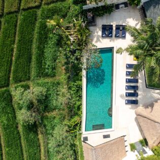 aerial view of PurePods Villa Kubu Dewi Sri
