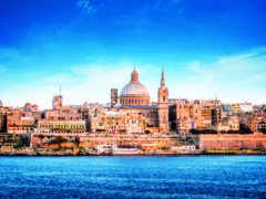 The Valletta skyline featuring St Paul's Cathedral.