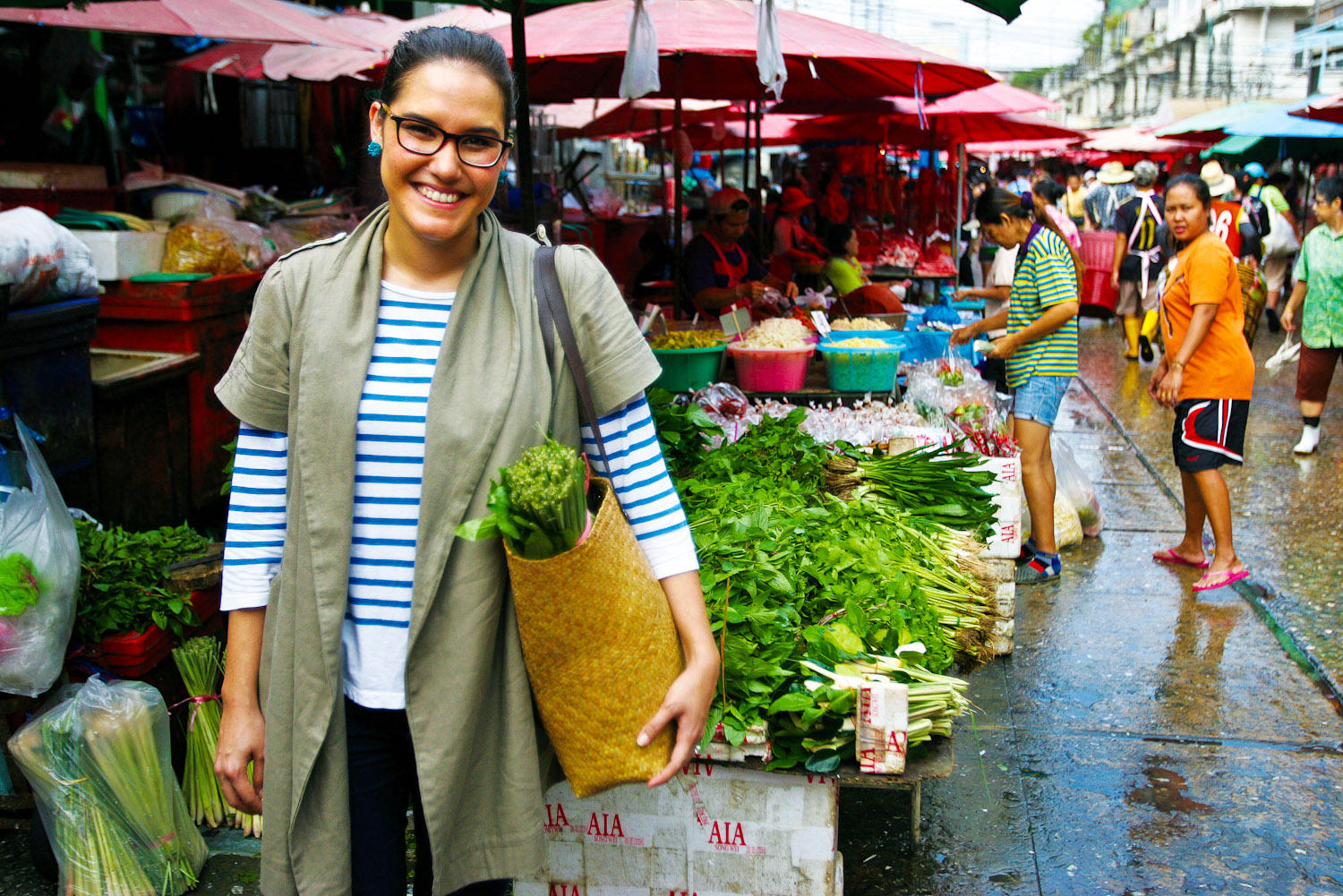 Marion Grasby at Khlong Toei market in Bangkok, Thailand.