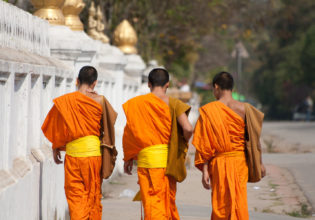 Novice monks in Laos.