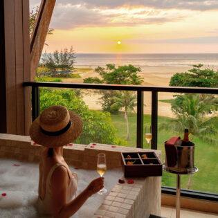 woman in private spa at Shangri-La Rasa Ria Ocean Wing Junior Suite spa