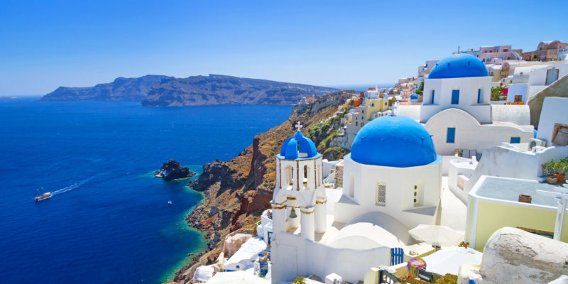 Oia village in Santorini, Greece.