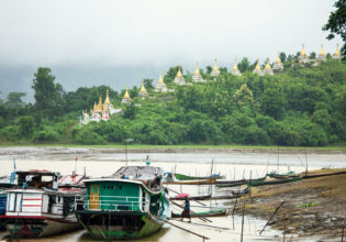 28 Buddhists stupas on the hillside at Ma Sein, overlooking Chindwin River.