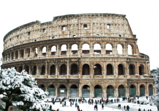 The Colosseum in Rome, Italy.