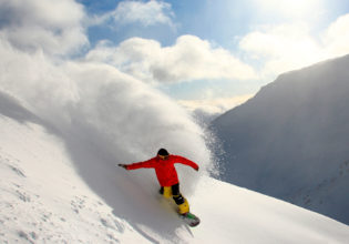 Skiing The Remarkables near Queenstown.